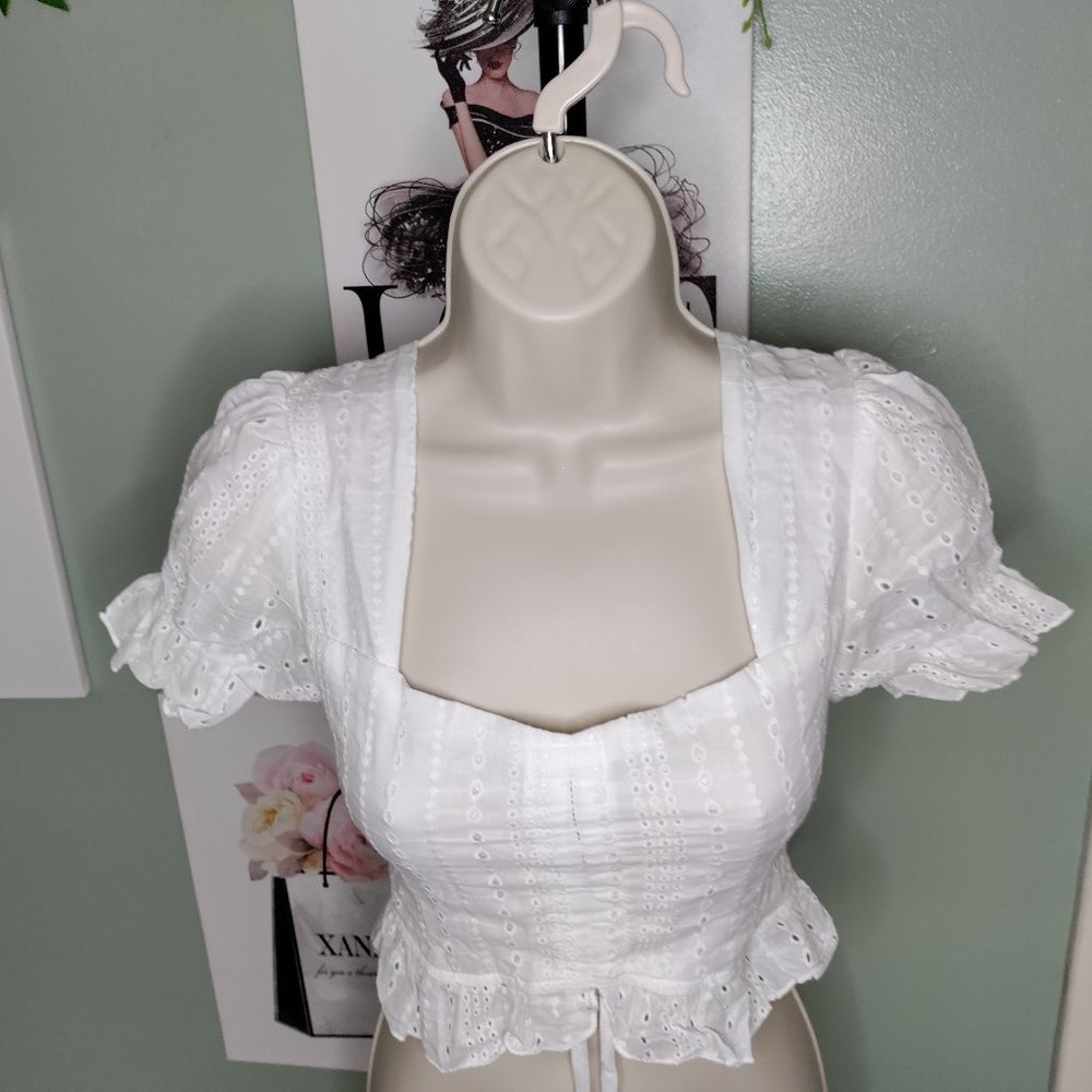 White Crop Top - Picture 3 of 7